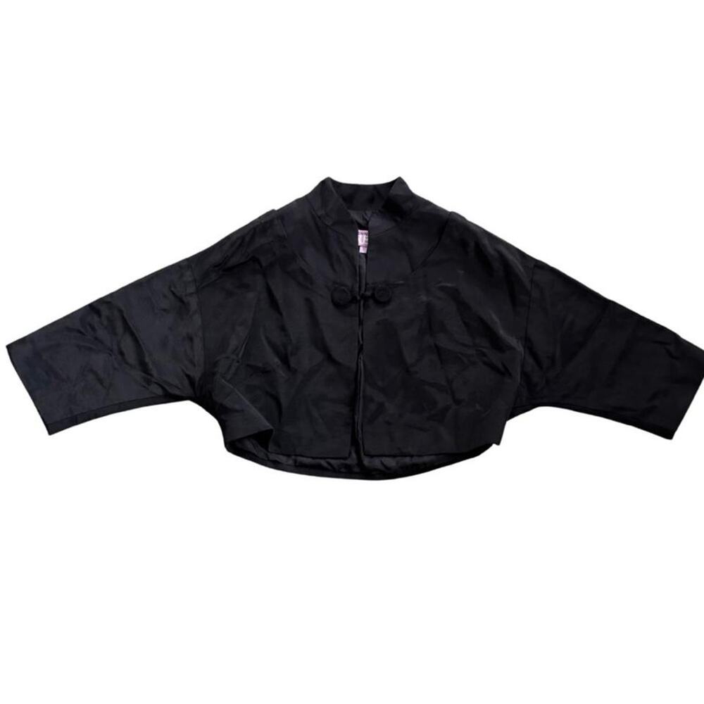 Vivienne Tam Black Mandarin Collar Cropped Bolero